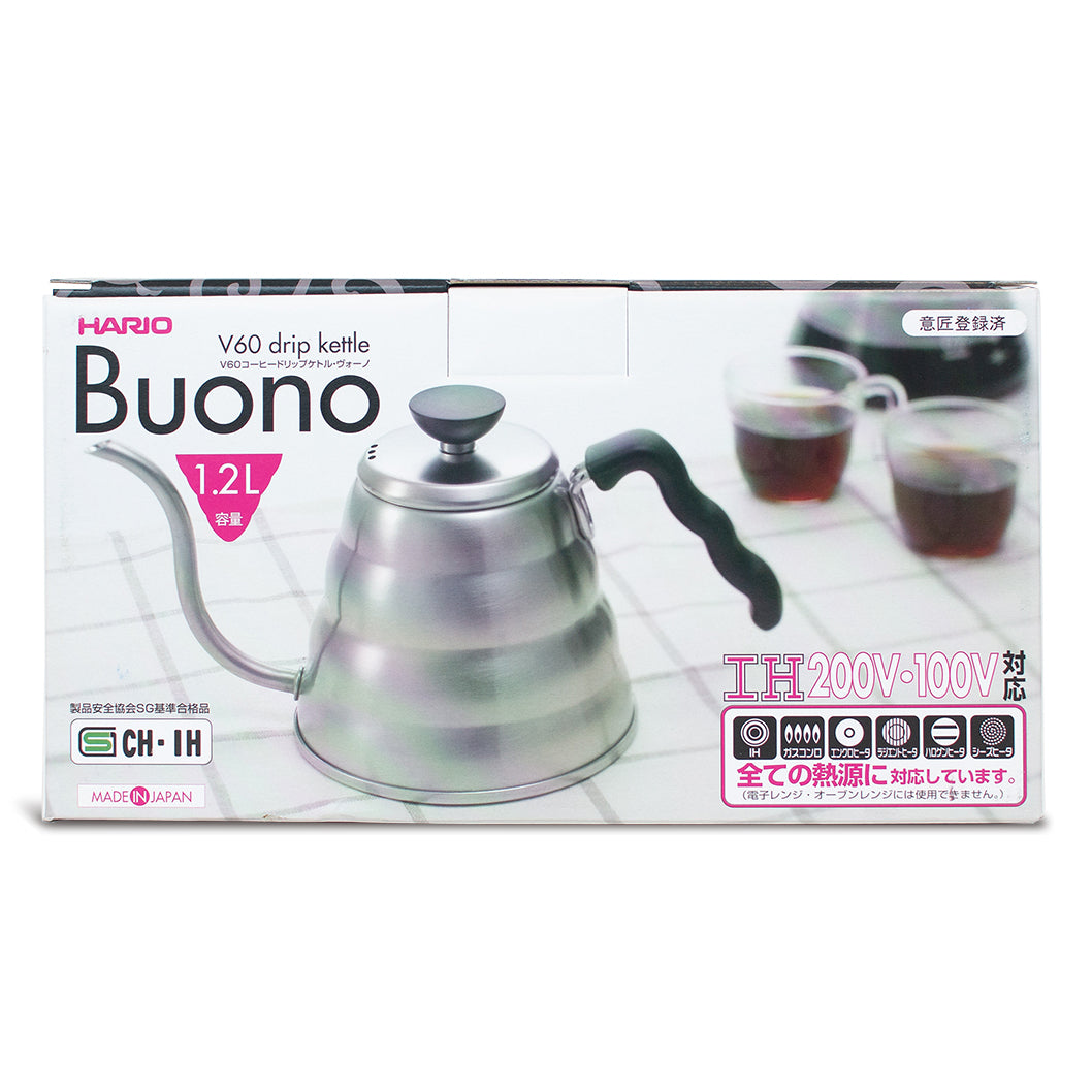  Hario V60 Buono Gooseneck Coffee Kettle, 700ml, Stainless  Steel, Silver: Home & Kitchen